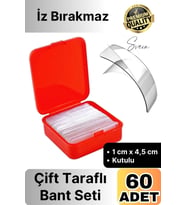 Kutulu Mini Çift Taraflı Bant Seti 60 Parça İz Bırakmaz Güçlü Şeffaf Yapıştırıcı Montaj Bandı