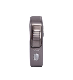 Tek Torch Pürmüz Gunmetal-Ahşap Desenli Dahili Puro Makaslı Metal Puro Çakmağı - TR7958