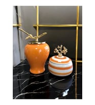 Şah Küp Mercan Dekoratif Obje, Gold Dallı Soft Sarı, Feray Home