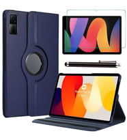 Xiaomi Redmi Pad SE 11 Uyumlu Tablet Kılıfı Cam Ekran Koruyucu Kalem Set (Lacivert)