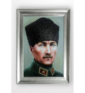 Gümüş Çerçeveli Atatürk Tablo a72
