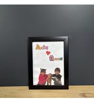 Çocukluk Fotoğraf Birleştirme, Çerçeve, Kişiye Özel, Konsept, Sevgiili Arkadaş Hediye (15x21) (Siyah)