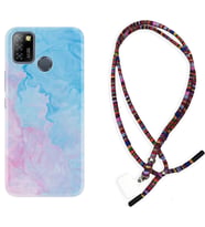 INFINIX Smart 4 5 6 Zero 8 S5 Pro Kılıf Boyun Asklı Rasta Silikon Pink Blue Abstract 1385