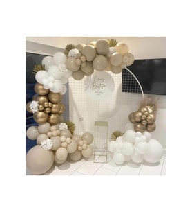 Beysüs Krom Gold Beyaz Ve Taş Rengi Balon Zinciri 100 Adet