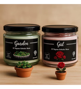 Garden & Gül Kokulu Cam Kavanoz Mum