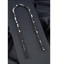 Hematit Doğal Taş Parlak Gümüş Kare Kesim 4x4mm Dizi [AA]