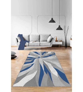 Mavi Spor Kaymaz Tabanlı Makinede Yıkanabilir Halı ME006 - 100 x 160 cm