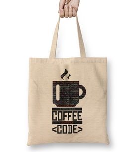 Programmer Coffee Code Bez Çanta Uzun Saplı