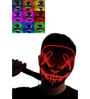 Led Işıklı Neon Maske Cadılar Bayramı Maskesi Korkunç Korku Maskesi