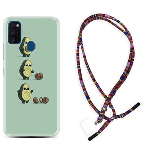 Samsung M21 M22 M23 M30 M31S M32 Kılıf Boyun Asklı Rasta Silikon Avokadolar1352