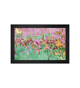 Soyut Şekiller Motifli Kanvas Tablo 80 x 110 cm Siyah Çerçeve