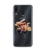 Samsung Galaxy A20/A30 Uyumlu Tony Montana Scarface Desenli Şeffaf Telefon Kılıfı