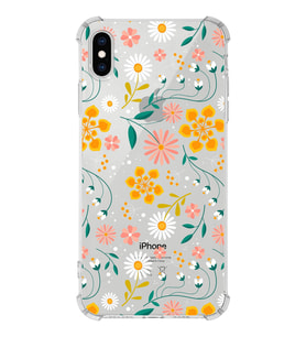 Apple iPhone XS Max Uyumlu Köşe Korumalı Antişok  Kapak Çiçek Tasarımlı Şeffaf  Kılıf