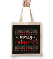 Yılbaşı Yeni Yıl Konseptli Merry Christmas 019 Bez Çanta Uzun Saplı
