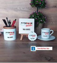 Radyoloji Teknikeri Hediye Seti Dekoratif Taş, Kalemlik, Ahşap Altlıklı Türk Kahvesi Fincanı, Ahşap Anahtarlık Hediye (Model 2)
