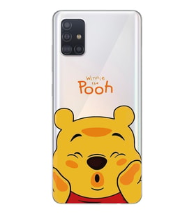Samsung Galaxy A71 Uyumlu Winnie The Pooh Desenli Şeffaf Telefon Kılıfı
