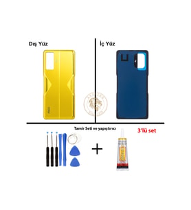 Poco F4 Gt Sarı Arka Pil Kapağı Batarya Kapağı Lazer Kesim Back Cover