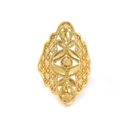 Altın Kaplama Baklava Desen Hint Model Yüzük YZK-471 (Gold)