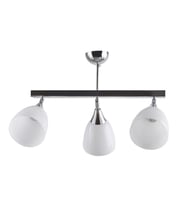 MYLİGHTS  MODERN ÜÇLÜ MAFSALI HAREKETLİ KROM AVİZE OPAL CAM  SIRALI  ÜÇLÜ PLOFONYER AVİZE (Siyah)
