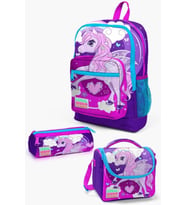 Coral High Kids Mor Pembe Unicorn Desenli 3’lü Okul Çanta Seti - Kız Çocuk