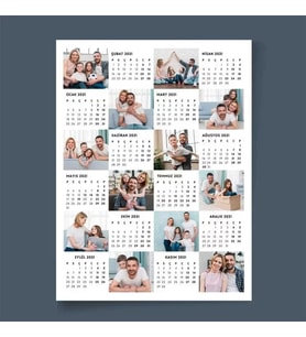 Kişiye Özel 12 Fotoğraflı Afiş 2027 Duvar Takvimi - 35x50cm Çerçevesiz