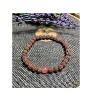 Rudraksha ( Rudrakşa) Tohumu, Pembe Kuvars Bileklik