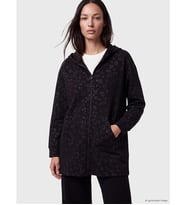 LCW EVERYDAY Siyah Kapüşonlu Desenli Oversize Kadın Hırka
