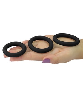  3 Farklı Boyda Esnek Yumuşak Silikon Dokuda Penis Halkası