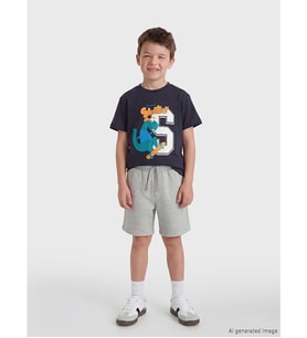 LCW Kids Gri Beli Bağlamalı Erkek Çocuk Şort