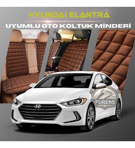 Hyundai Elantra Kahverengi Renk Tay Tüyü Cepli & Terletmez Sırtlı Oto Koltuk Minder Seti - Koltuk Koruma Kılıfı (ÖN & ARKA TAM SET)