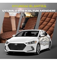 Hyundai Elantra Kahverengi Renk Tay Tüyü Cepli & Terletmez Sırtlı Oto Koltuk Minder Seti - Koltuk Koruma Kılıfı (ÖN & ARKA TAM SET)