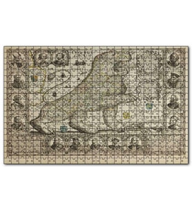 Cakapuzzle Aslan Şeklinde Eski Belçika Haritası Puzzle Yapboz MDF (Ahşap) (120 Parça)