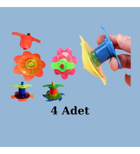 Kurmalı Topaç Çiçek Model (4 Adet)