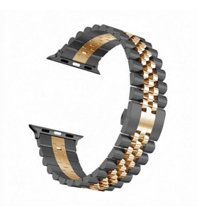 Lexroo Watch Ultra 49mm Kordon KRD-36 Metal Strap Kayış - Siyah-Rose Gold