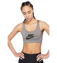 Nike Training Futura Swoosh Medium Support Sports Bra Kadın Spor Büstiyer Bra Gri