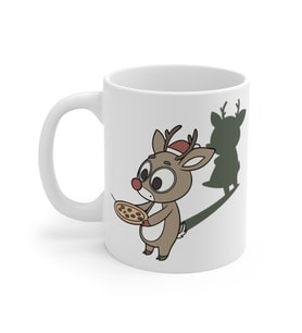 Whimsical Reindeer Cookie Mug  - Komik Hediye Kupa  Ofis Arkadaşına Harika Hediye