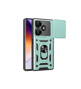 Redmi 13 4G Kılıf Pars Lens Yüzüklü Silikon - Yeşil