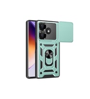 Redmi 13 4G Kılıf Pars Lens Yüzüklü Silikon - Yeşil