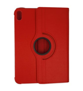 iPad 2022 10.9 (10.nesil) Uyumlu Premium 360 Döner Tablet Deri Kılıf (Kırmızı)