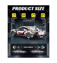 1:18 Spor Araba Modeli Teknik Yapım Seti Kendin Yap Boz 455 Parça Beyaz