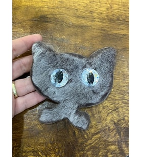 10X10 CM PELUŞ TAŞLI KEDİ ARMA DİKİŞ APLİKE
