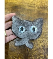 10X10 CM PELUŞ TAŞLI KEDİ ARMA DİKİŞ APLİKE
