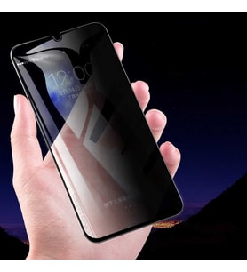 Galaxy M21 New 5D Privacy Hayalet Cam Ekran Koruyucu Siyah