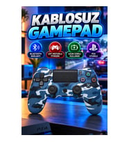 Bluetooth Kablosuz PS4 Gamepad Siyah Controller Çift Motorlu Titreşimli Oyun Kolu