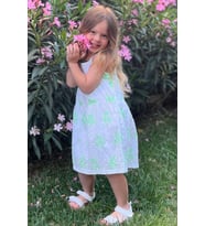 Escabel Kız Çocuk Elbise Çiçek Desenli 1.5-5 Yaş, Beyaz