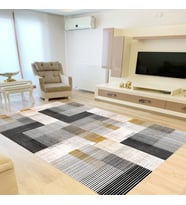 Rovigo Home Dijital Baskı Yıkanabilir Kaymaz Taban Salon Halısı Ve Yolluk RV114-FNL420 (Siyah)