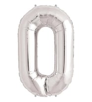 Benim Marifetlerim 0 Rakamı Gümüş Folyo Balon 34 inch 86 cm