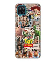 Samsung Galaxy A12 Uyumlu Toy Story Kolaj Tasarımlı Şeffaf Telefon Kılıfı