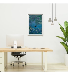 Claude Monet Nilüferler Kara Kedi Posteri-Çerçevesiz