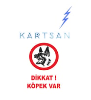 KARTSAN DİKKAT KÖPEK VAR UYARI LEVHA PVC